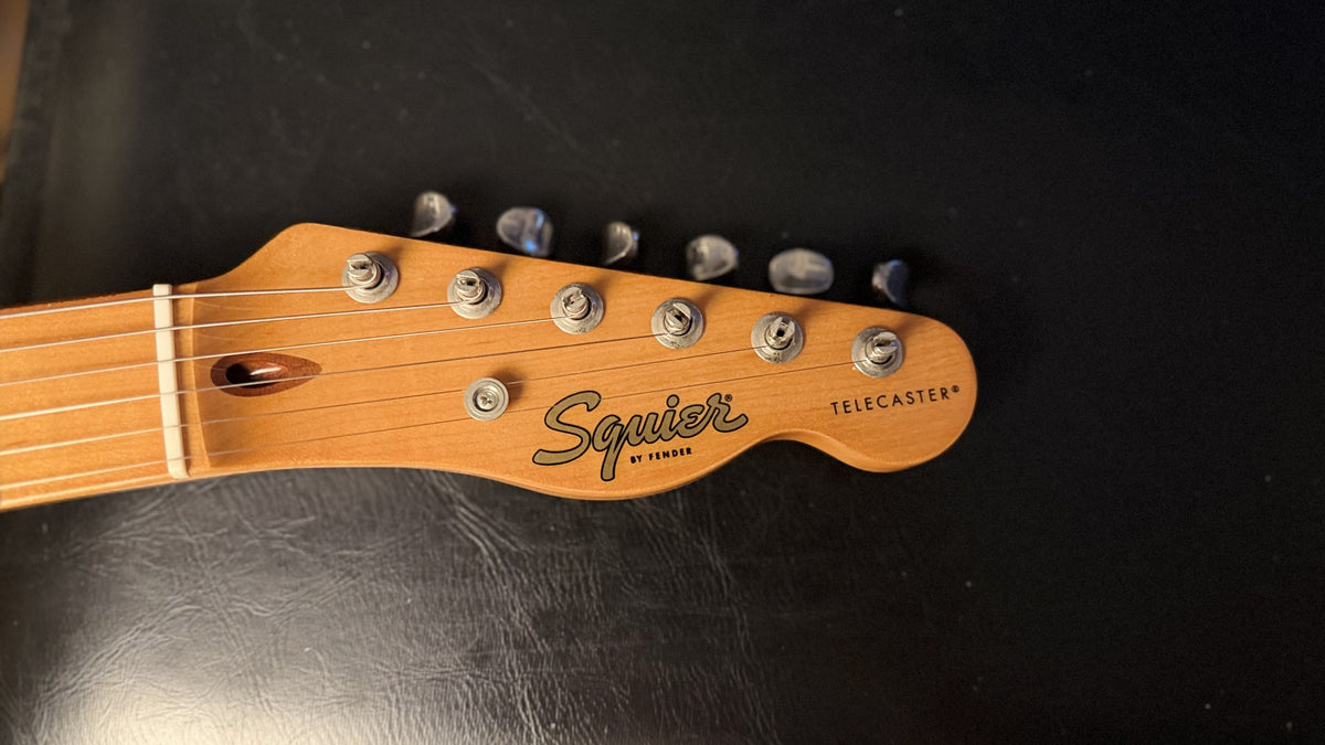 Squier Telecaster headstock, front